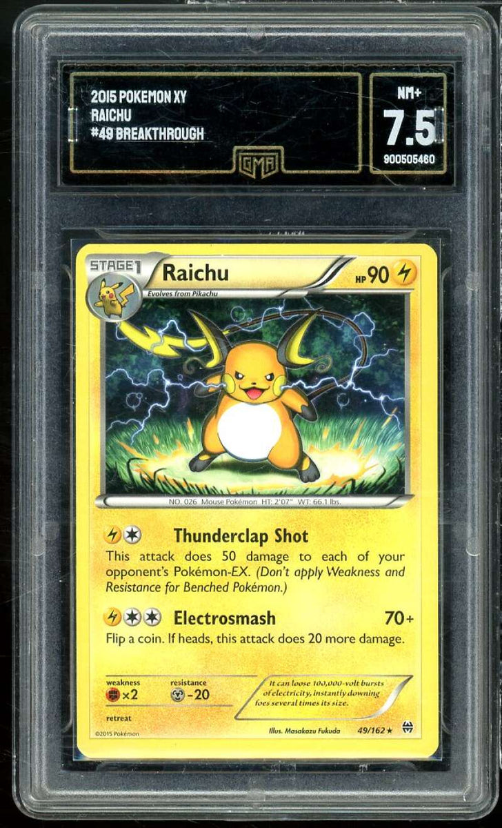 rare breakthrough pokemon cards Raichu Breakthrough 2015 Pokemon XY #49 GMA 7.5 NM+ – SUPERIORSPORTSINVESTMENTS.COM