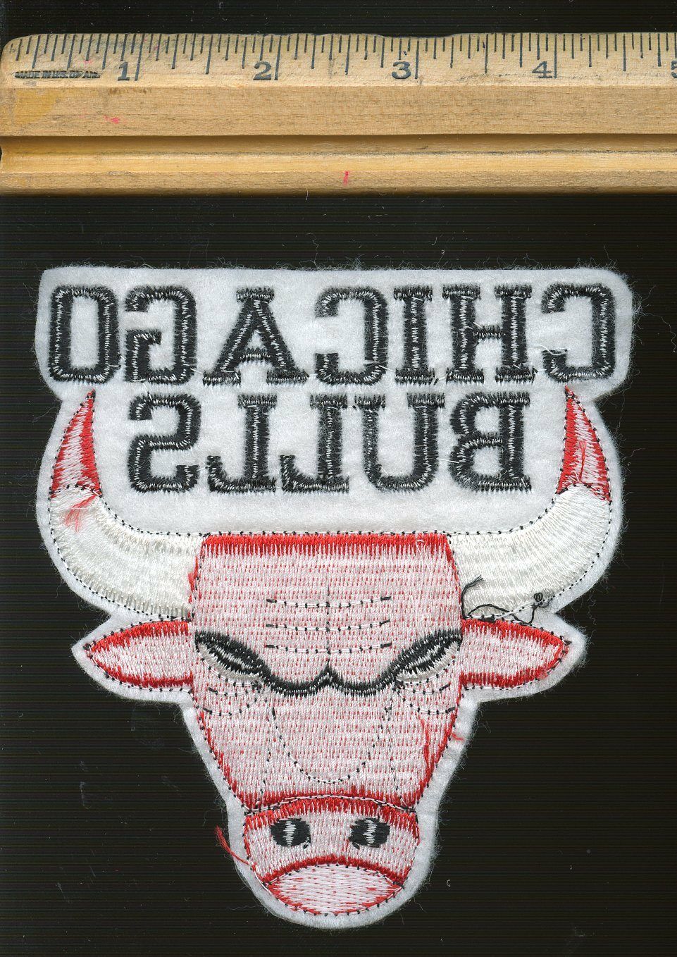 NBA CHICAGO BULLS Logo Emblem Embroidered Mini Cotton Mini Patch 4 3/8" x 5 5/8" Image 2