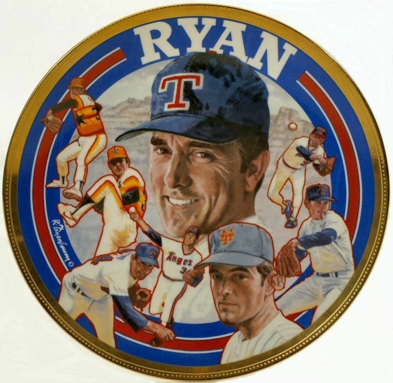 1993 NOLAN RYAN "Farewell" Collectible Gold Edition Plate TEXAS RANGERS MLB COA Image 1