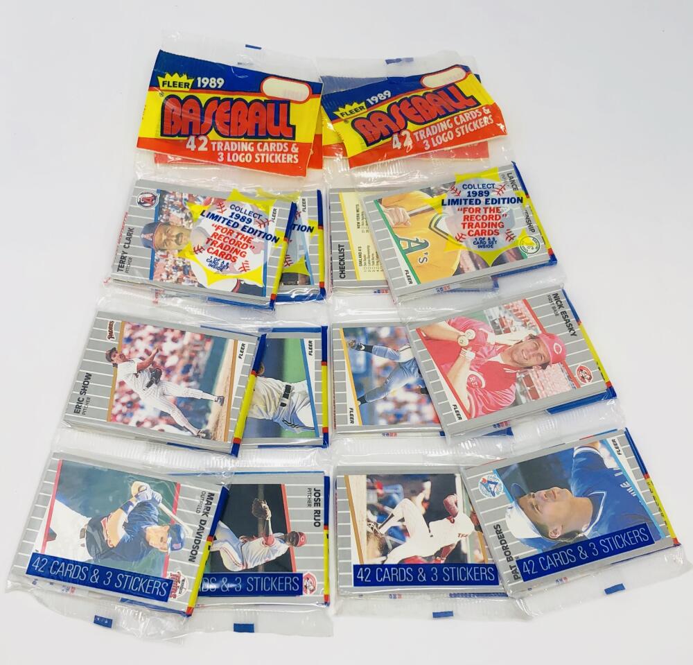 (4) 1989 Fleer Baseball Variety Rack Pack Lot Image 1