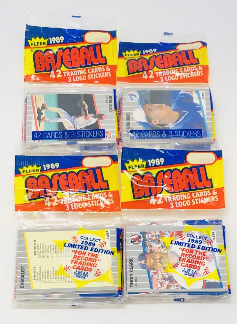 (4) 1989 Fleer Baseball Variety Rack Pack Lot Image 3