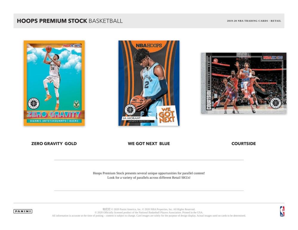 2019-20 Panini Hoops Premium Stock Basketball Blaster Box Image 5