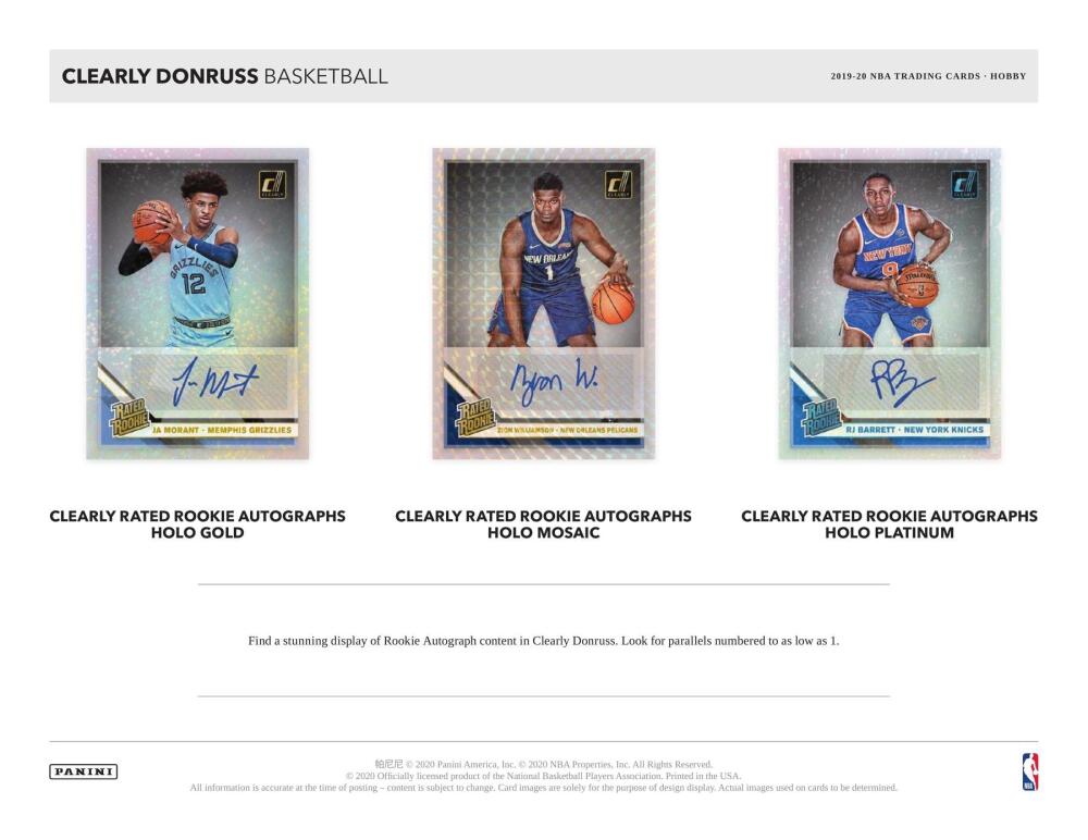 2019-20 Panini Clearly Donruss Basketball Hobby Box Image 4