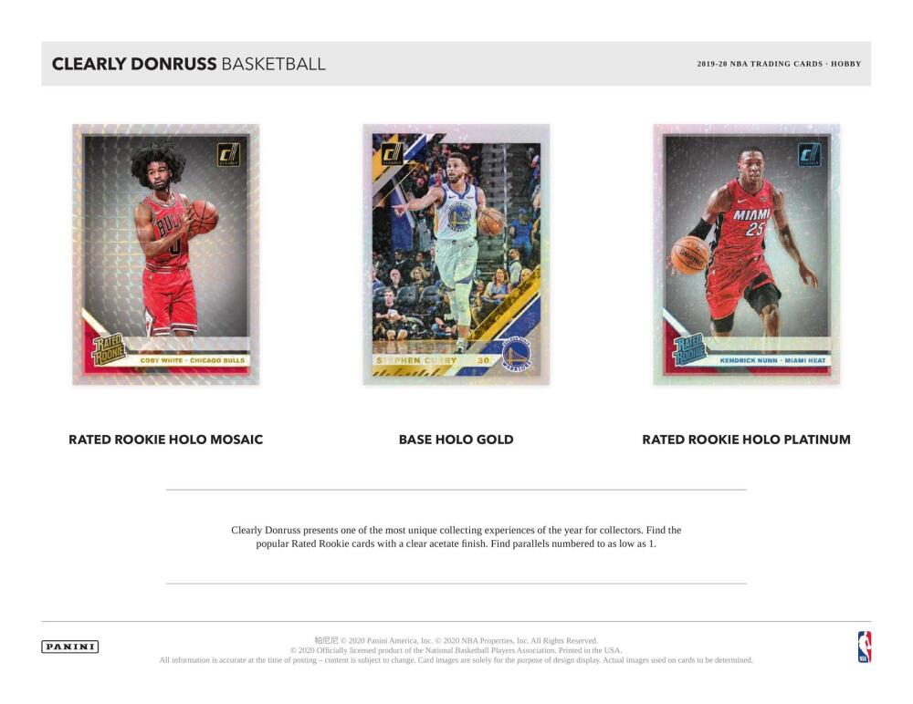 2019-20 Panini Clearly Donruss Basketball Hobby Box Image 5