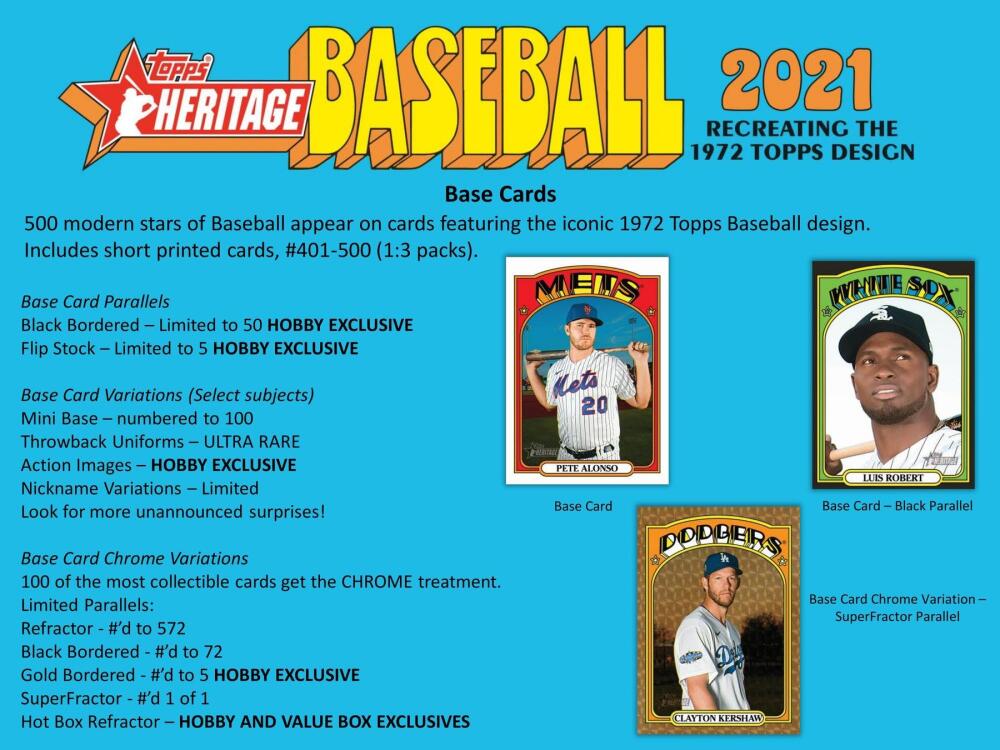 2021 Topps Heritage Baseball Hobby Box Image 4