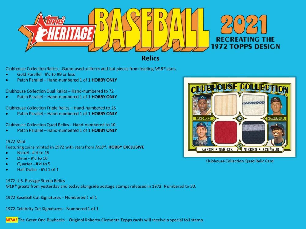 2021 Topps Heritage Baseball Hobby Box Image 8