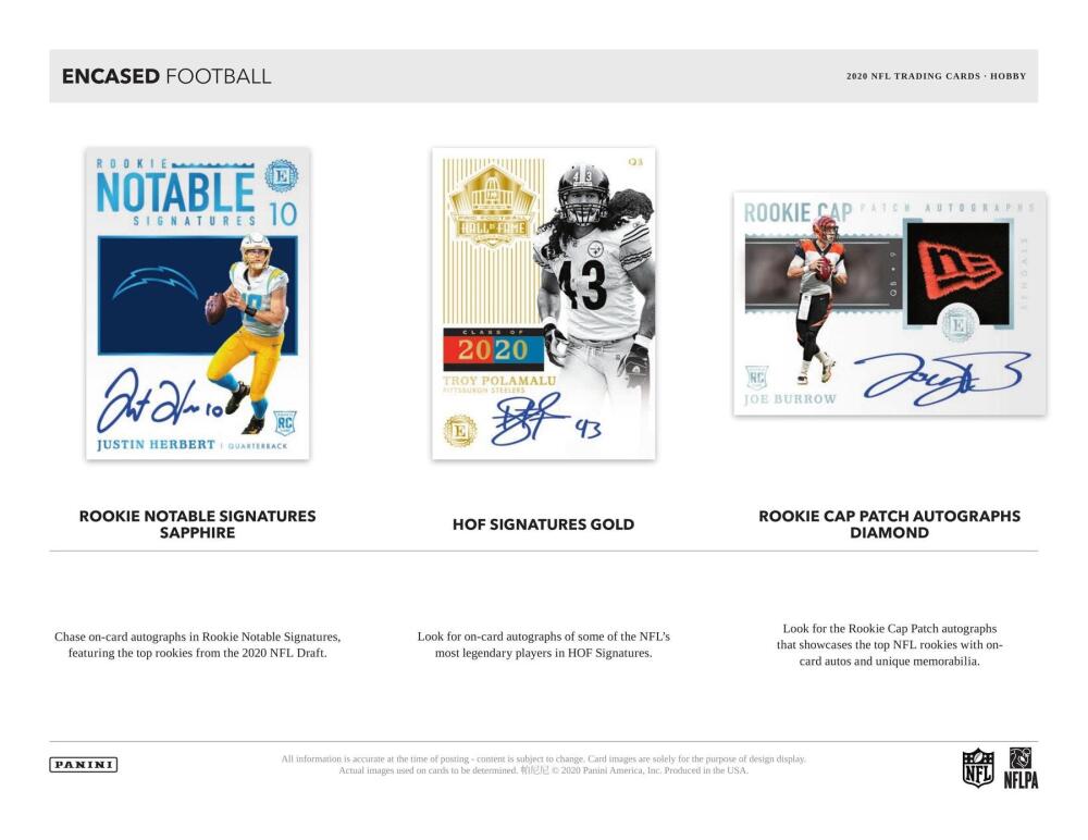 2020 Panini Encased Football Hobby Box Image 5
