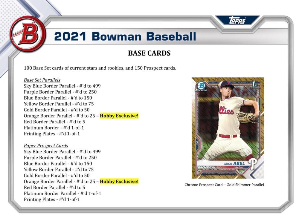 2021 Bowman Baseball Hobby Box Image 4