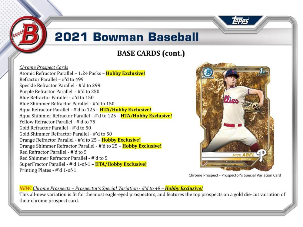 2021 Bowman Baseball Hobby Box Image 5