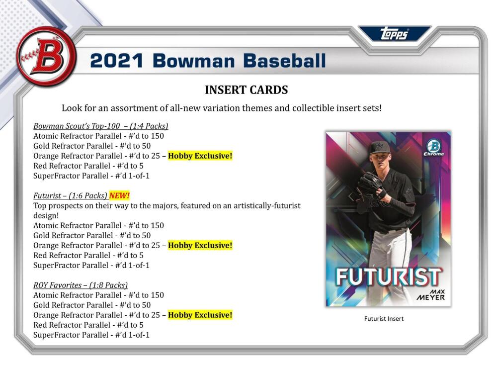 2021 Bowman Baseball Hobby Box Image 6
