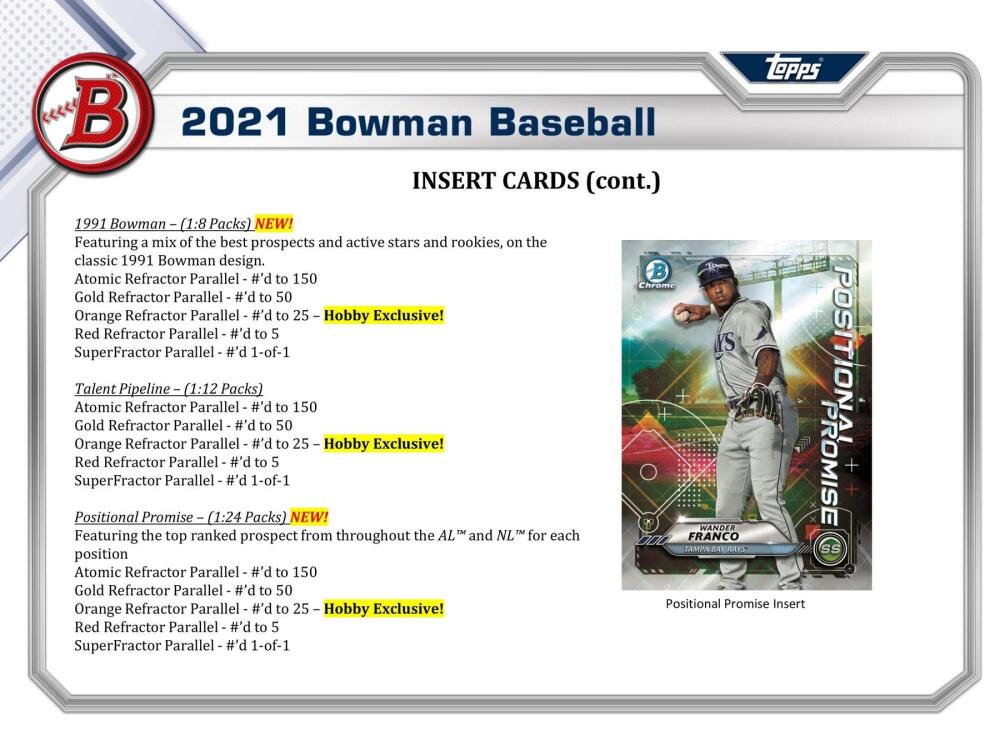 2021 Bowman Baseball Hobby Box Image 7