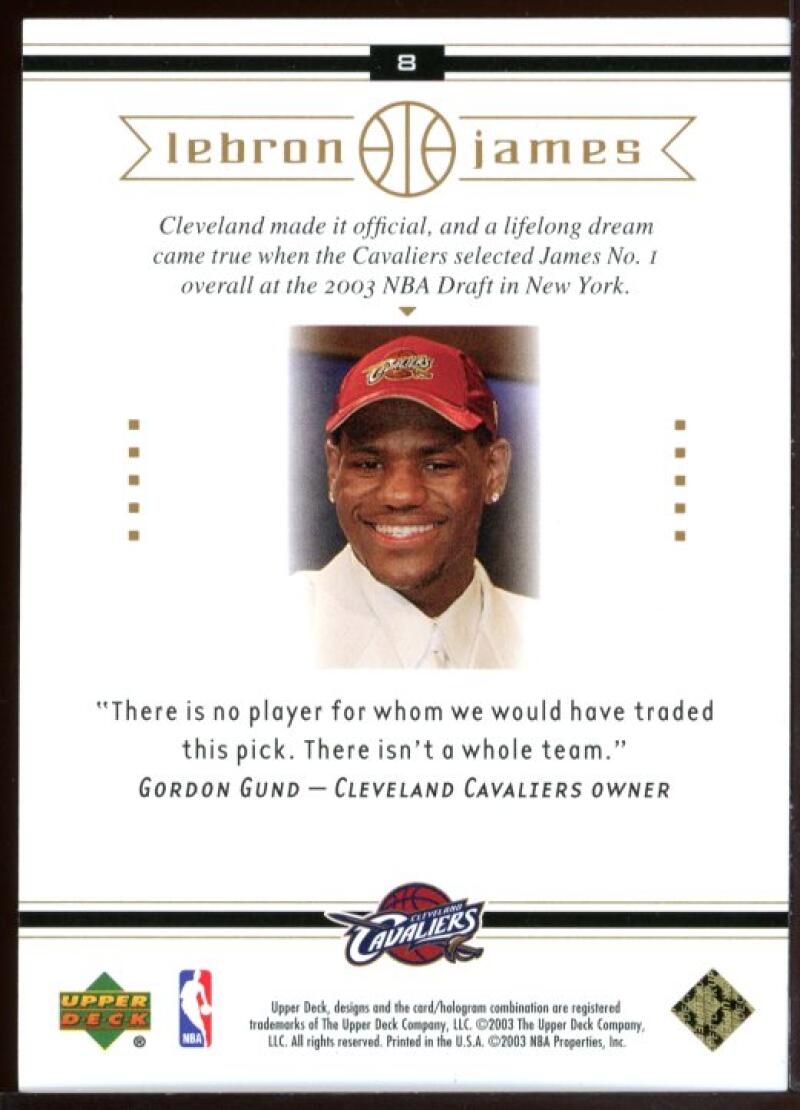 2003 Upper Deck #8 Cavaliers get their Man Lebron James Rookie Card Image 2