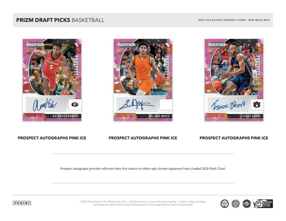 2020-21 Panini Prizm Draft Picks Basketball Mega Box (Pink Ice) Image 3