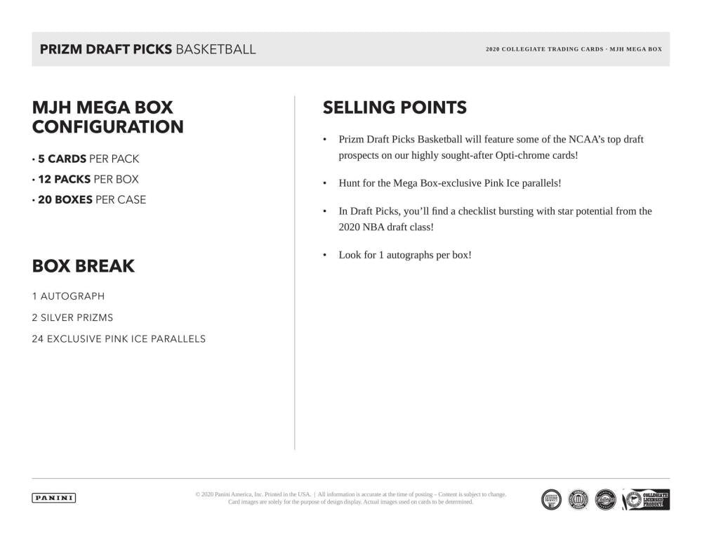 2020-21 Panini Prizm Draft Picks Basketball Mega Box (Pink Ice) Image 6