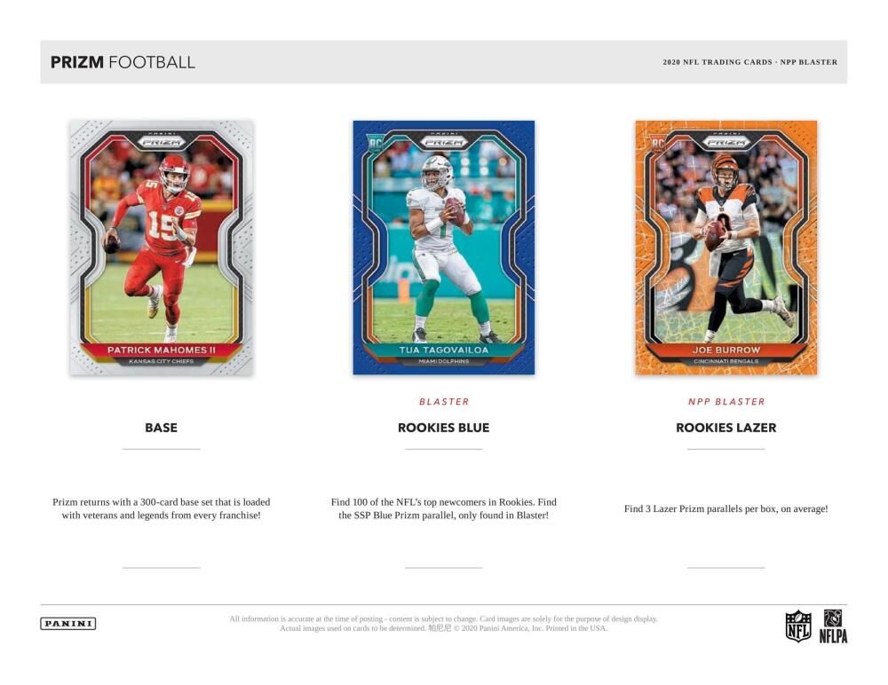 2020 Panini Prizm Football 6-Pack Blaster Box (Lazer Prizms) Image 4