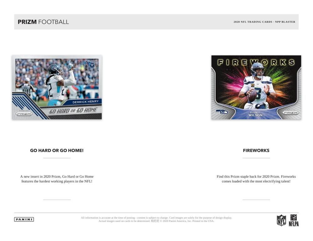 2020 Panini Prizm Football 6-Pack Blaster Box (Lazer Prizms) Image 6