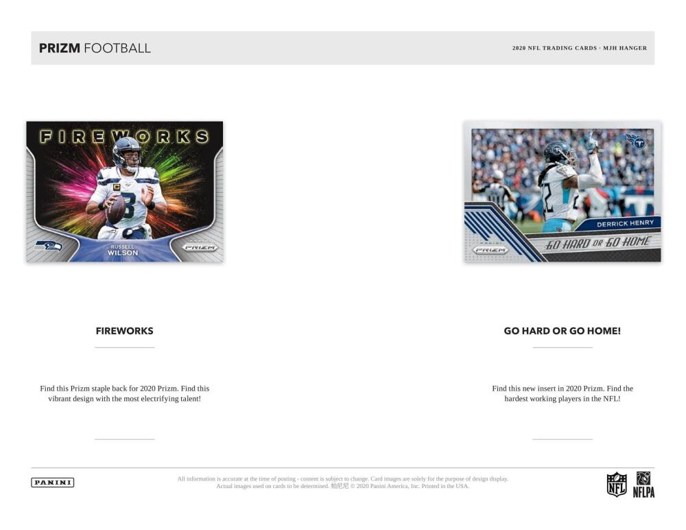 2020 Panini Prizm Football Hanger 20-Card Box (Red Ice Prizms) Image 5