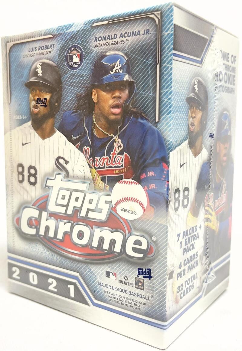 2021 Topps Chrome Baseball 8-Pack Blaster Box Image 2