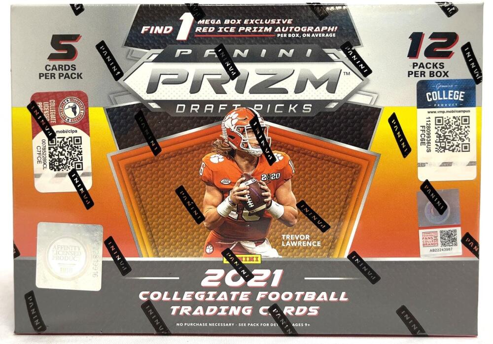 2021 Panini Prizm Draft Picks Football Mega Mac Jones Rookie Box Red Ice Prizm Image 1