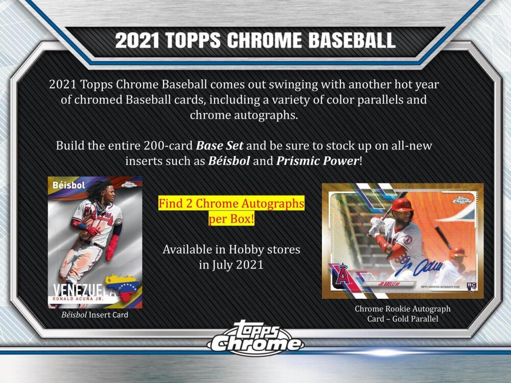2021 Topps Chrome Baseball Hobby Box Image 4