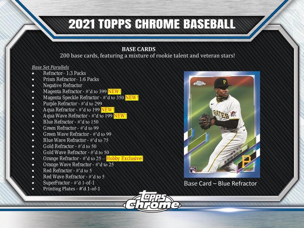 2021 Topps Chrome Baseball Hobby Box Image 5