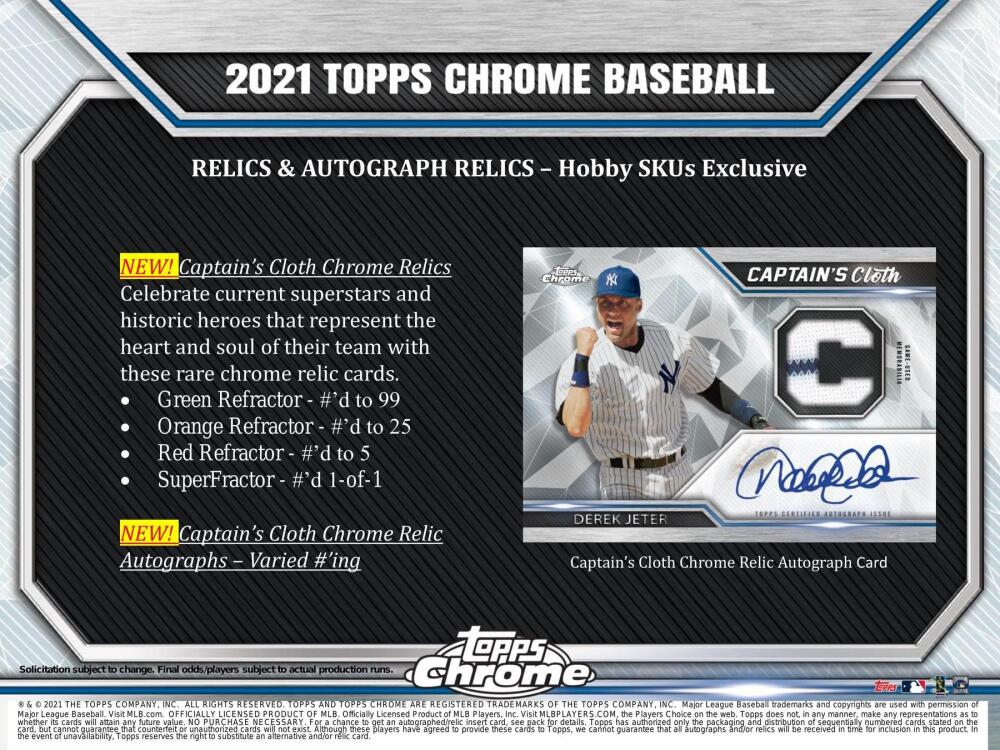 2021 Topps Chrome Baseball Hobby Box Image 8