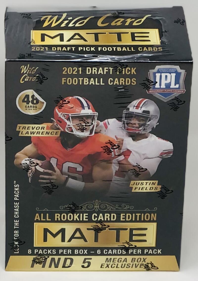 2021 Wild Card Matte Football Black Mega Box Find The Red Chase Packs Image 1