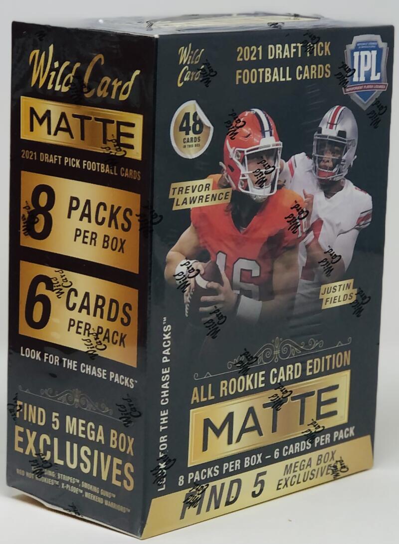 2021 Wild Card Matte Football Black Mega Box Find The Red Chase Packs Image 2