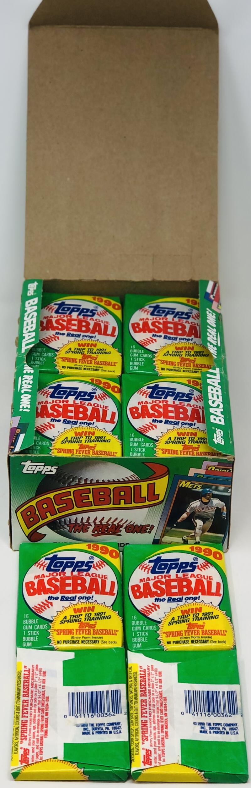 1990 Topps Baseball Wax Box  Image 2