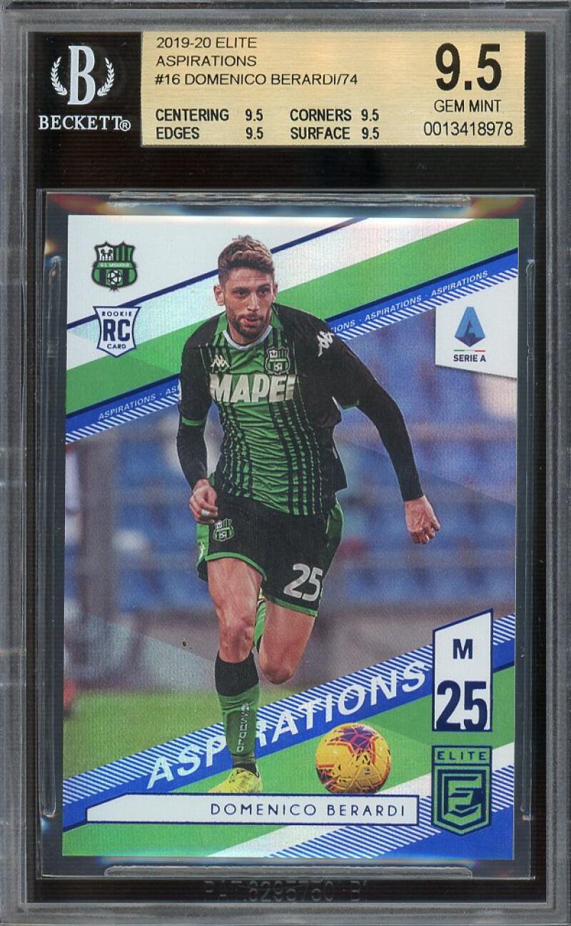 Domenico Berardi RC 2019-20 Panini Chronicles Elite Aspirations 03/74  #E16 BGS 9.5 Image 1