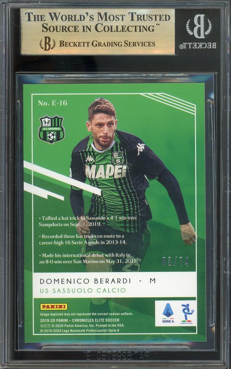 Domenico Berardi RC 2019-20 Panini Chronicles Elite Aspirations 03/74  #E16 BGS 9.5 Image 2
