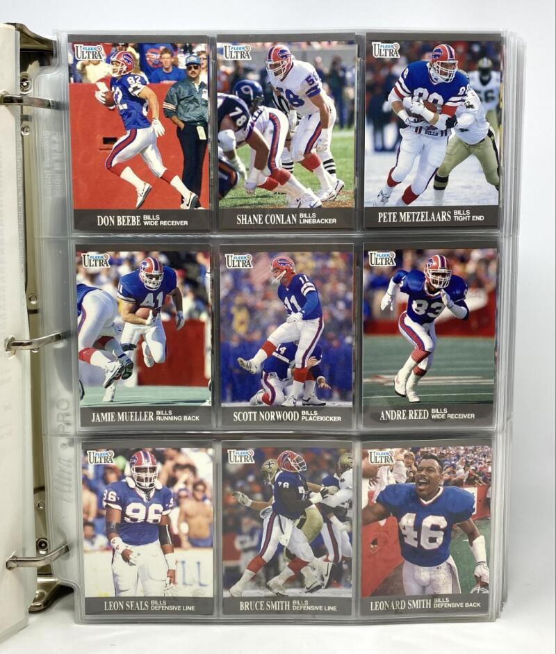 1991 Fleer Ultra 1-300 w/Update 1-100 Football Hand Collated Binder Set w/Brett Favre Rookie #283 and U-1 Image 1