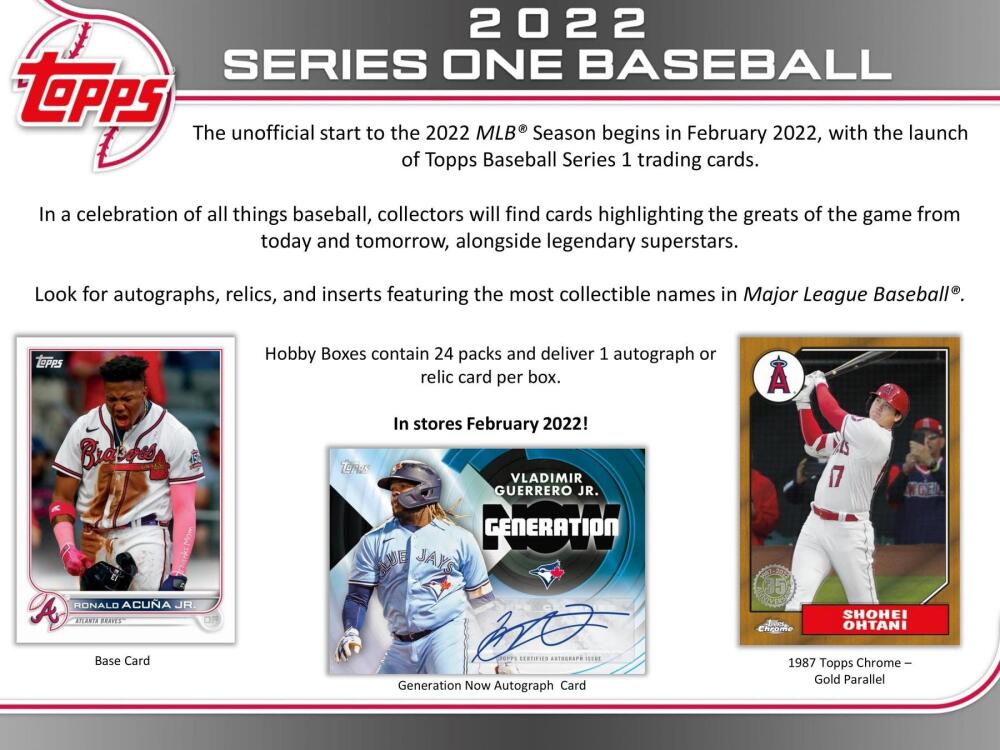 2022 Topps Series 1 Baseball Hobby Box Image 4