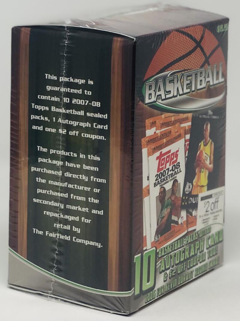 2007-08 Topps Basketball Blaster Retail Packs Box Kevin Durant Rookie Year Image 3