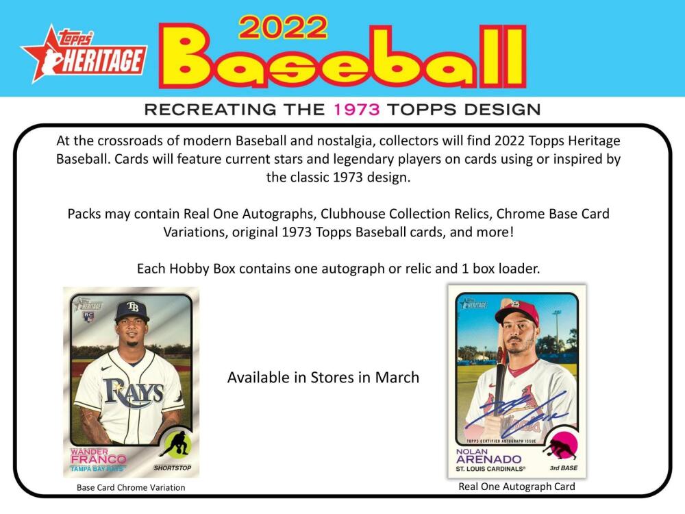 2022 Topps Heritage Baseball Hobby Box Image 4