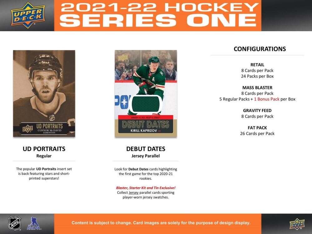 2021-22 Upper Deck Series 1 Hockey 6-Pack Blaster Box Image 5