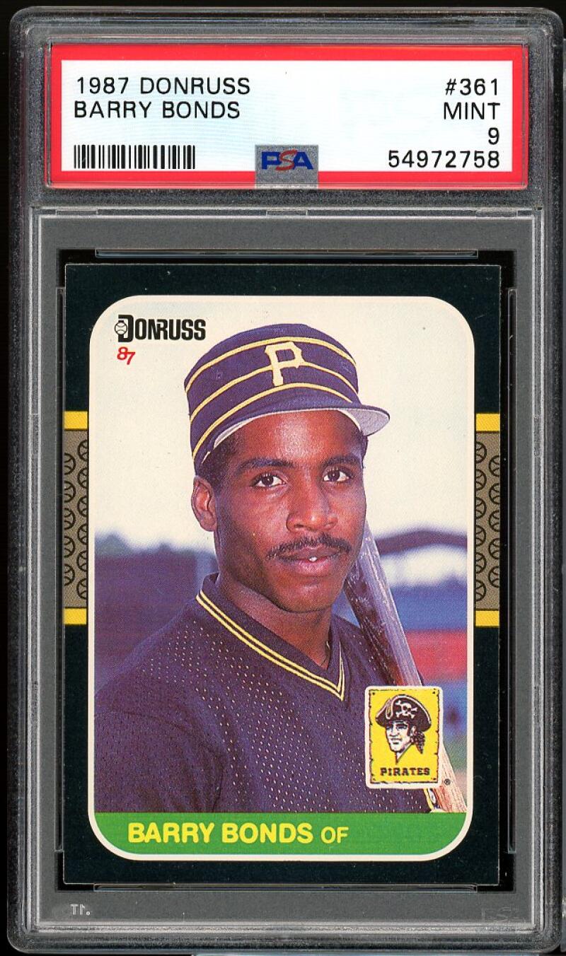 Barry Bonds Rookie Card 1987 Donruss #361 PSA 9 Image 1