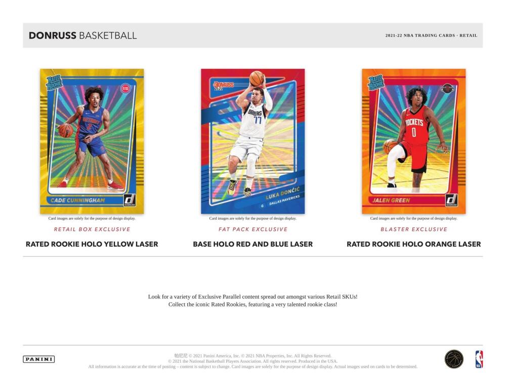 2021-22 Panini Donruss Basketball 11-Pack Blaster Box (Orange and Purple Laser Parallels!) Image 3