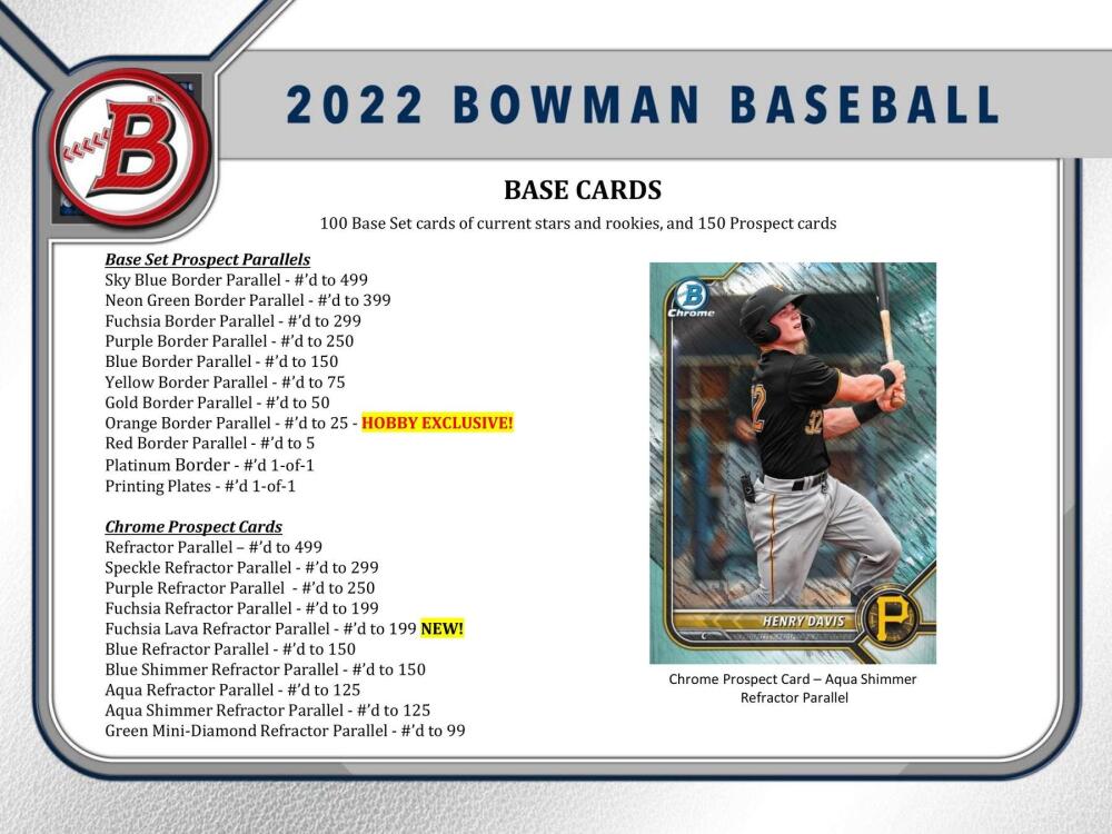 2022 Bowman Baseball Hobby Box Image 4