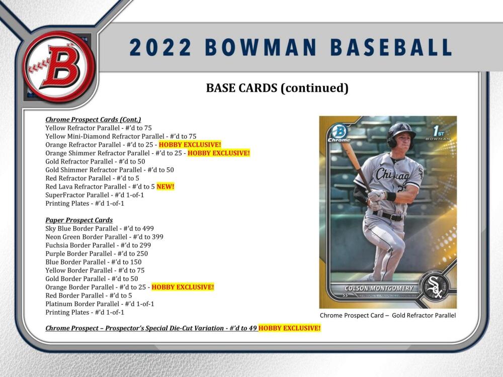 2022 Bowman Baseball Hobby Box Image 5