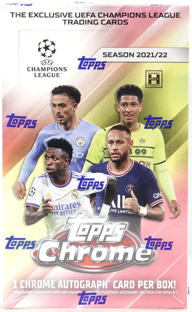 2021-22 Topps UEFA Champions League Chrome Soccer Hobby Box Image 1