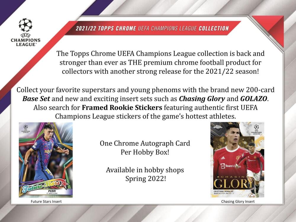 2021-22 Topps UEFA Champions League Chrome Soccer Hobby Box Image 3