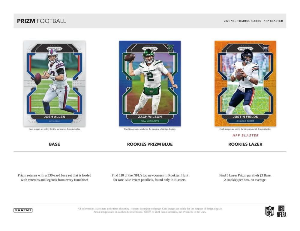 2021 Panini Prizm Football 6-Pack Blaster Box (Lazer Prizms!) Image 3