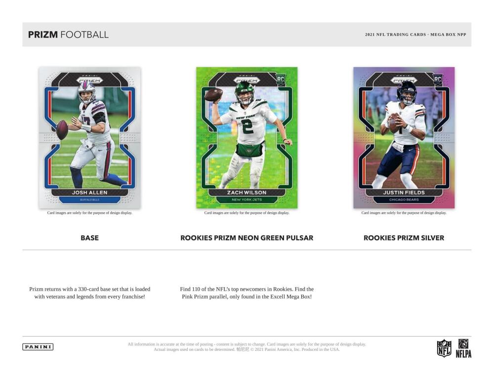 2021 Panini Prizm Football Mega Box (Neon Green Pulsar!) Image 3