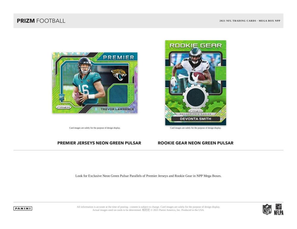 2021 Panini Prizm Football Mega Box (Neon Green Pulsar!) Image 4