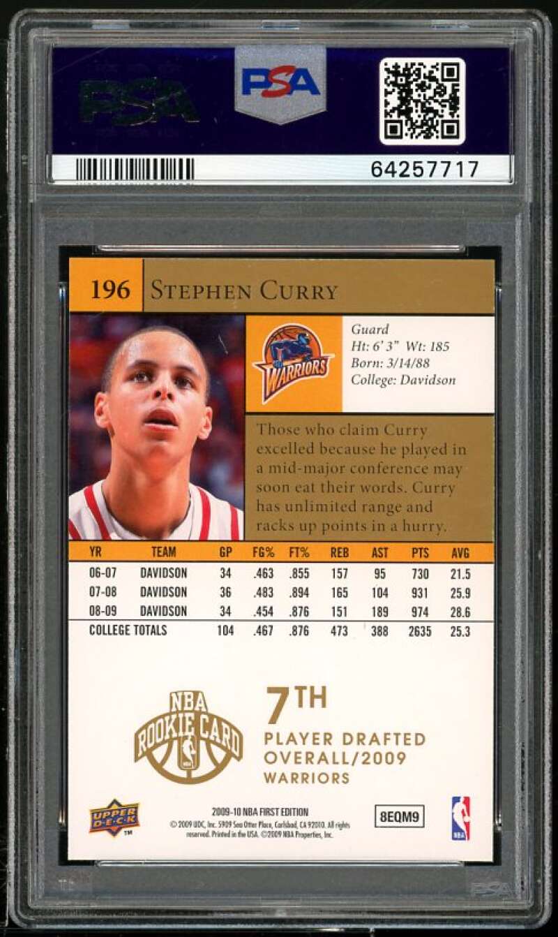 Stephen Curry Rookie Card 2009-10 U.D. First Edition Gold #196 Image 2