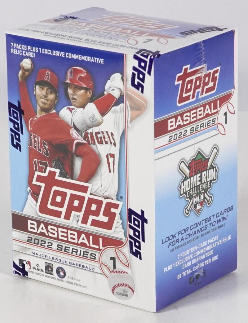 2022 Topps Series 1 Baseball 7-Pack Blaster Box (Commemorative Relic Card!) Image 1