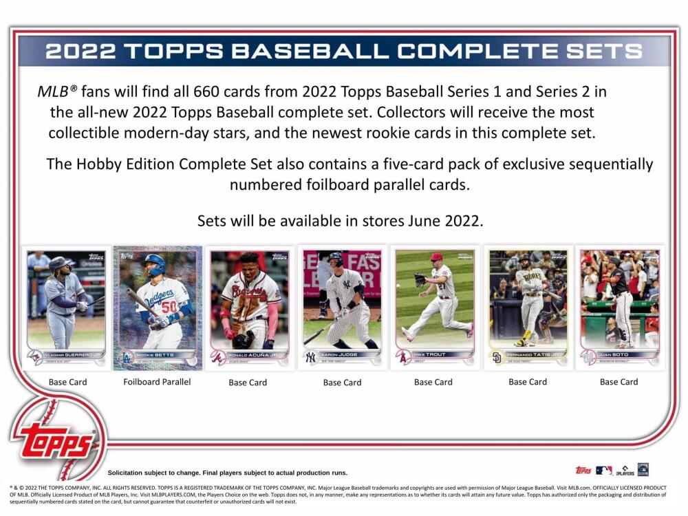 2022 Topps Baseball Hobby Factory Set Image 2