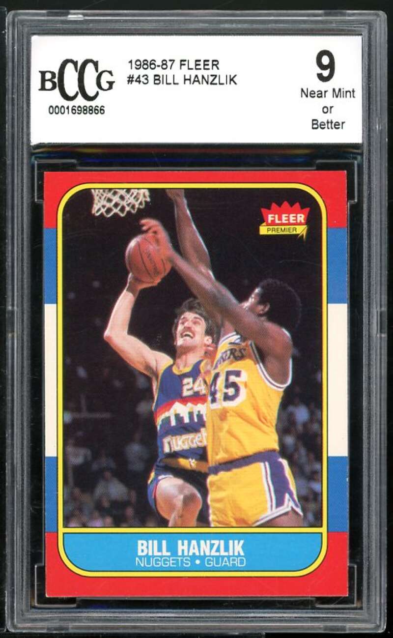 1986-87 Fleer #47 Bill Hanzlik Card BGS BCCG 9 Near Mint+ Image 1