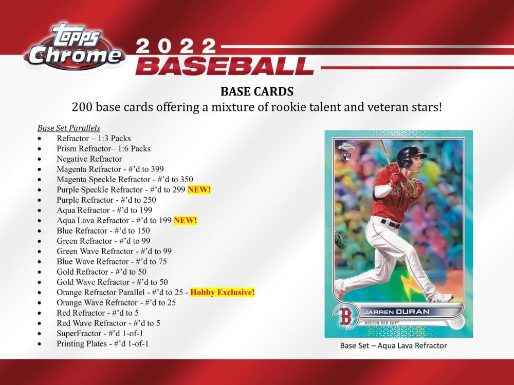 2022 Topps Chrome Baseball Hobby Box Image 4